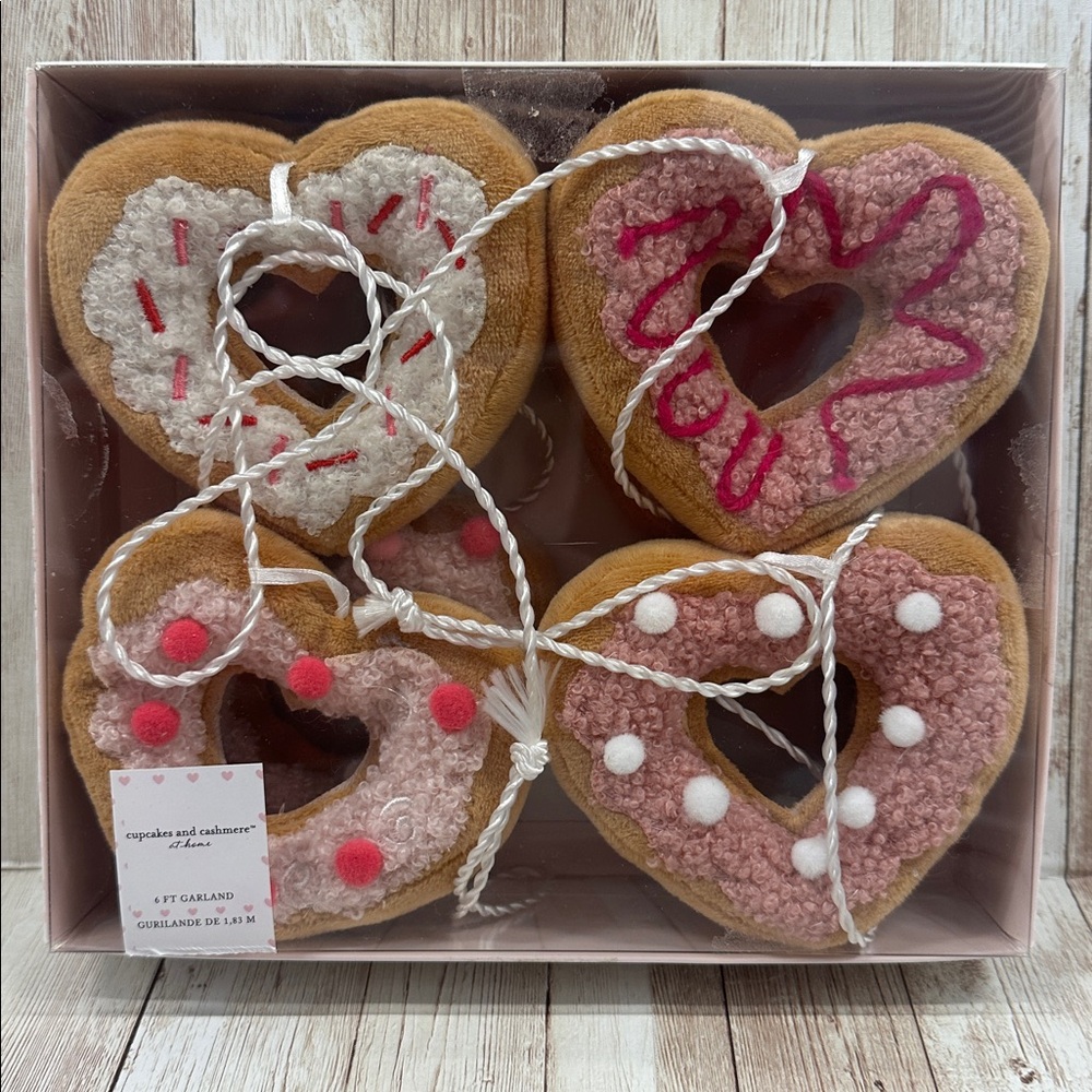 Cupcakes & Cashmere Valentine’s Day Heart Shaped plush donut garland